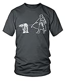 Darth Vader Walking a Pesky AT-AT on a Leash Funny Star Wars T-Shirt Large