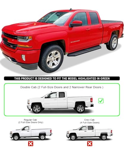 Estribos Flat Style 6" Negros para Chevy Silverado miniatura 6