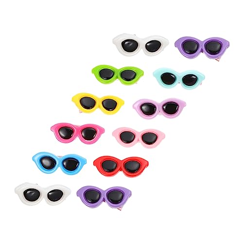 VICASKY 12stücke Teiliges Hund Haarschmuck Mit Sonnenbrillen-Design Hübsche Haarspangen Für Haustiere Für Hunde Und Katzen Dekoration Für Besondere Anlässe Und Alltag