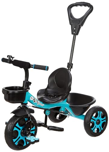 Image of Tricycle for Kids Plug n Play - The Choice of Parent's for 1-5 Years Old, 30kg Max, Luxurious, Safe, and Durable Trike. Advanced Parental Control Handle and with Safety Belt, Blue