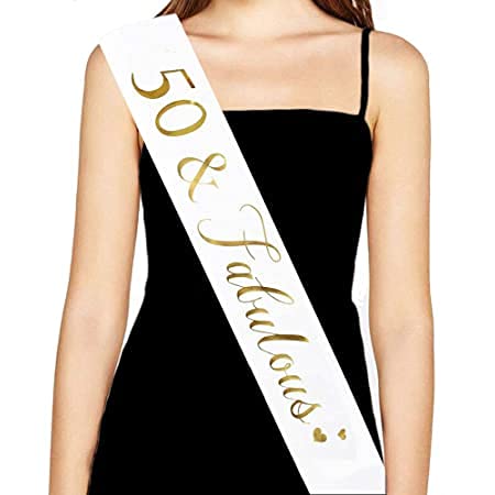 Yuvi Gift Gallery Decorative Satin Happy Birthday Sash for Birthday Boy/Girl & Party Decoration Accessory (50 &Fabulous) - Image 4 thumbnail