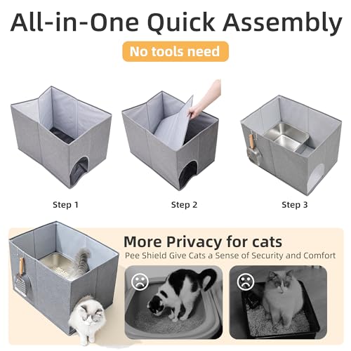 Enclosure portátil para arenero de gato ETIAL, 17" alto miniatura 4