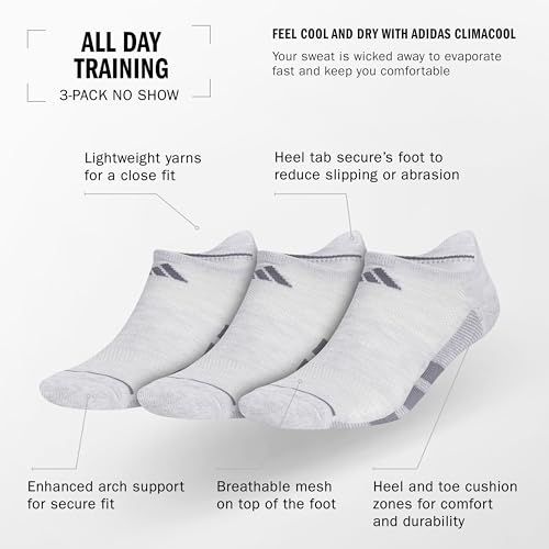Image of adidas Men's All Day Training Quarter Socks sports performance above the ankle height with cushioning for running (3-Pair)