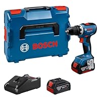 Bosch Professional 18V System Akku-Bohrschrauber GSR 18V-65 (bürstenloser Motor, Kopflänge 166, inkl. 2x Akku GBA 18V 5.0Ah, Ladegerät GAL 18V-40, L-BOXX) – Ansicht 1