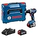 Bosch Professional 18V System Akku-Bohrschrauber GSR 18V-65 (bürstenloser Motor, Kopflänge 166, inkl. 2x Akku GBA 18V 5.0Ah, Ladegerät GAL 18V-40, L-BOXX)