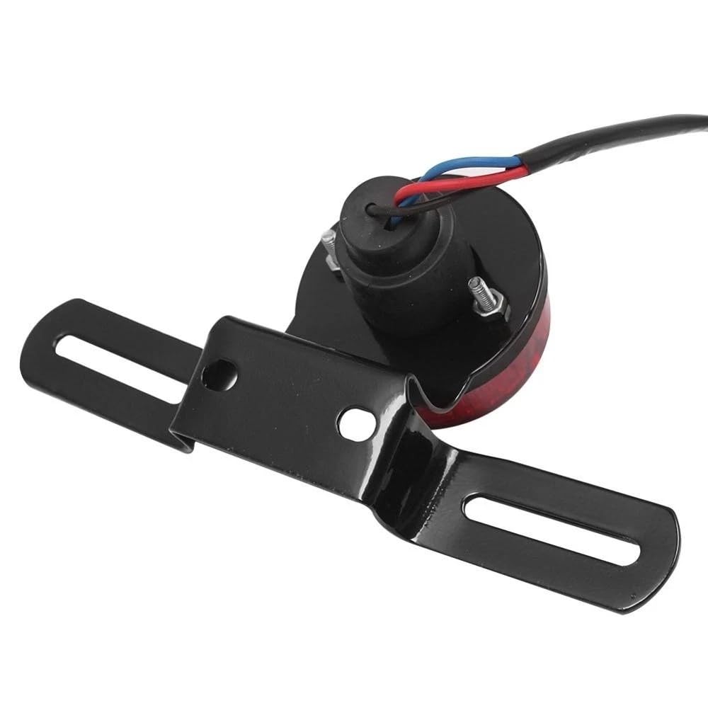 Fanale Posteriore Moto Stop Luce LUCE DI MARCIA TONDA A LED ROSSA PER MOTO ATV FRENO POSTERIORE SUPPORTO TARGA