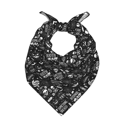 Square Bandanas for Women Men Soft Comfortable Multipurpose Head Wrap Hair Band Neck Scarf Halloween Witchcraft Witch Pumpkin Spider Web Bat Raven Magic Board Spirit Skull Skeleton Vintage Black