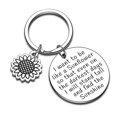 Spiritual Gifts for Women Inspirational Back to School Graduation Keychain Gifts for Teens Girls Daughter Her Friends Sunflower Gifts Keyring for Sweet 16 Birthday Engagement Wedding Christmas Present