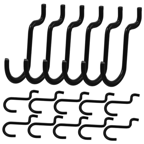Cabilock Heavy Duty Metal Hooks 24 Pack for Pegboard Garage Organization Double Hooks Easy Install Tool Storage