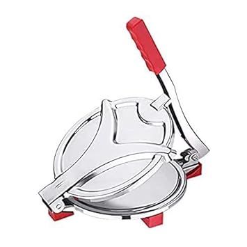Kavya Enterprise Puri Maker Press Machine with Handle Puri Press Stainless Steel Puri Machine Papad, Khakhra & Roti Maker Machine - Red Color(Puri Press)