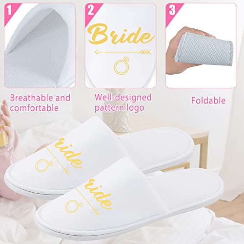 Hercicy 12 Pairs Wedding Bridesmaid Bride Slippers Set Disposable Hotel Slippers White Bridesmaid Gift Bridal Party Bridal Shower Spa accessories for Bachelorette Party Favor3