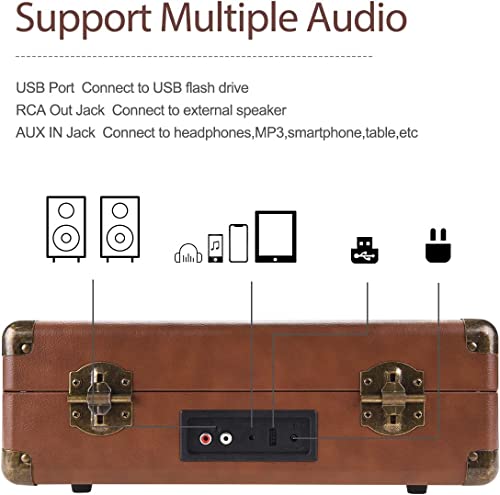 Platine Vinyle Bluetooth, AETKFO Tourne Disque Vinyle 33/45/78 TR/Min avec Haut-parleurs intégrés, encodage du Vinyle au… - Les Beatles, Paul McCartney, John Lennon, RIngo Starr, George Harrison Platine Vinyle Bluetooth, AETKFO Tourne Disque Vinyle 33/45/78 TR/Min avec Haut-parleurs intégrés, encodage du Vinyle au… – Image 6