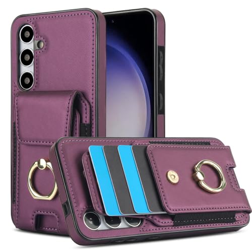 Housse en cuir de vachette authentique et raffiné violet pour Samsung Galaxy A54