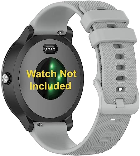 Image of Zitel Band Compatible with Garmin Forerunner 265, 255, 255 Music, Vivoactive 4 45mm, Venu 245 mm, Venu 3 45mm - 22mm Wide Quick Release Watch Band (Gray)