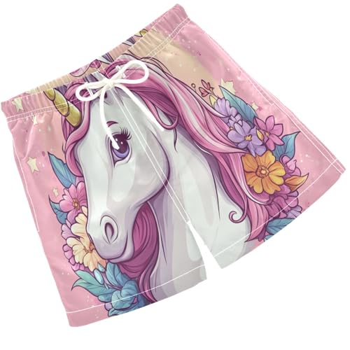 Pigsaly Boys Swim Trunks Unicorn Logo Star Boys Board Shorts Swimsuit Swimwear Summer Bathing Suit 3T