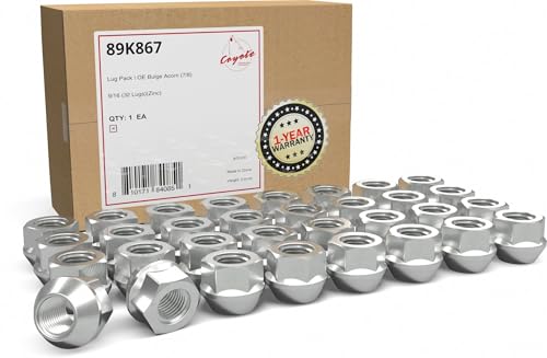 Image of Wheel Accessories Parts 32 Pcs 9 /16 inch-18 Thread 21mm 0.84 inch Long Open End Bulge Acorn Lug Nuts Zinc 7 /8 inch 22mm Hex Fits Chevrolet GMC C20 C30 C3500 K20 K30 K35 | Ford 1975-98 F250 1982-97 F350