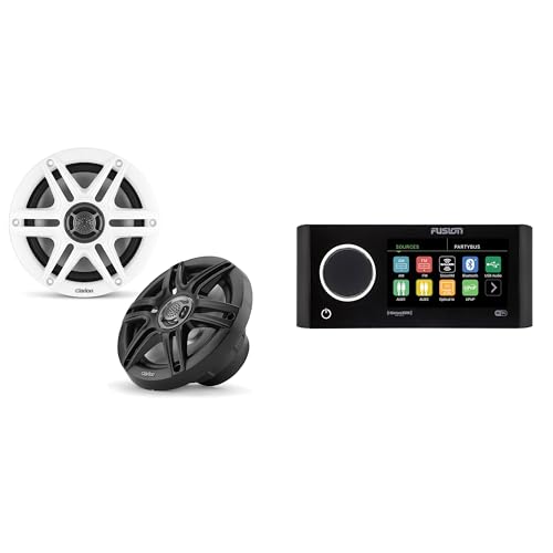 Fusion MS-RA770 Apollo Source Unit w/Clarion CMS-651-SWB 6.5-inch Coaxial Marine Speakers (Includes White & Black Sport Grilles)