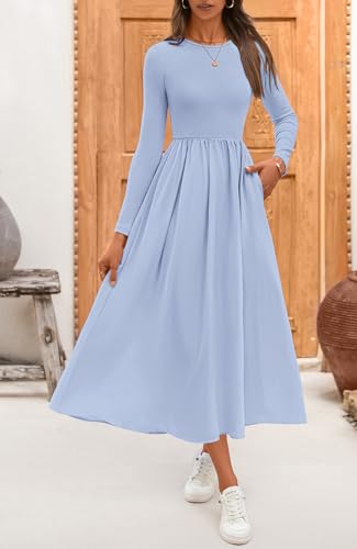 BTFBM Casual Long Sleeve Dresses Spring Dresses 2025 Wedding Guest Dress Midi Dress Flowy Bohemian Long Dress