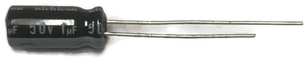 KemetSet of 10, 105°C Electrolytic Capacitor 1uF 50V (1 mfd 50V) 20% Radial, 3/16" X 1/2" (5x12.5mm)