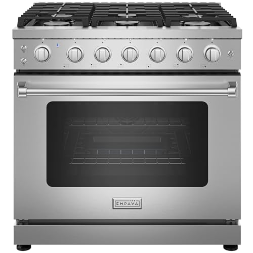 Empava Slide-In & Freestanding Gas Range, 5.0 Cu. Ft, Single Oven with 5 Sealed High-Low Cooktop Burners & Touch Timer, Heavy Duty Continuous Grates in Stainless Steel, 30 Inch