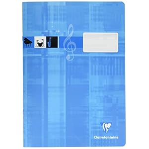 Clairefontaine 31014C Notitieboekje ideaal voor muzieklessen, DIN A4, 21 x 29,7 cm, 8 vellen, 90 g, 1 stuk, turquoise