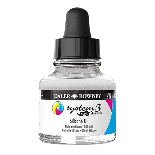 Daler Rowney System3 29.5ml Silicone Oil for Acrylic Pouring Fluid Acrylic Medium - Multiuse...