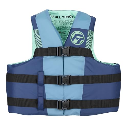 Full Throttle Adult Nylon Life Jacket Blue 4X/7X