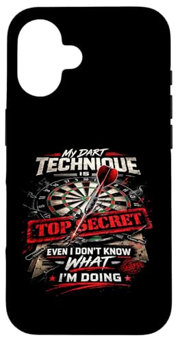 Funny Dart Player My Dart Technique Is Top Secret �X�}�z�P�[�X iPhone 16 �p