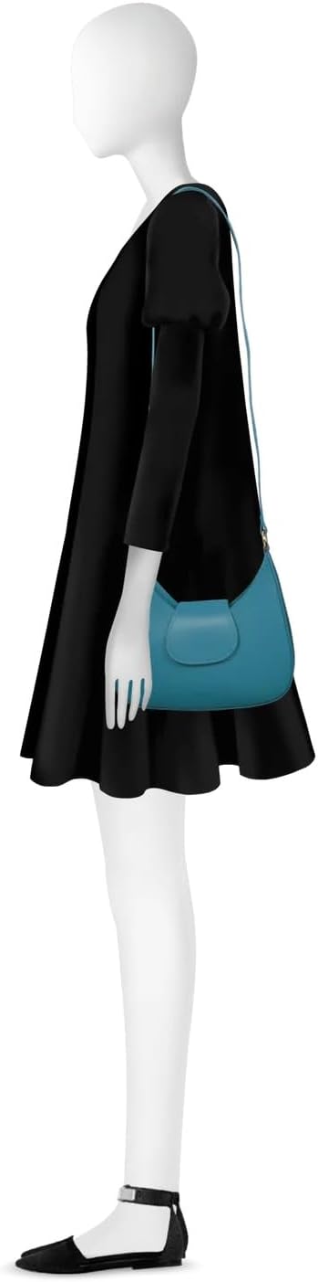 Obolo Shoulder Bag, Genuine Italian Calf Leather, 11 x 9.8 inches - Image 3