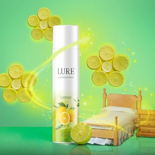Image of LURE Room Freshener | Air Freshener For Home And Office - Lemon (220ml Each, Pack of 3) Aerosol