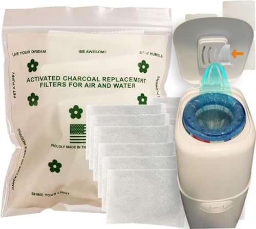 Image of Green Piece® Pack of 12 +1 - Compatible with Diaper Genie - All Natural Baby Diaper Pail Deodorizer - Overstuffed - Activated Charcoal Air Purifier - * Made by Green Piece in the USA *