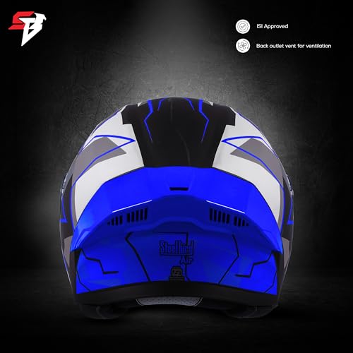 Image of Steelbird SBA-20 09 ISI Certified Flip-Up Graphic Helmet for Men and Women with Inner Chrome Sun Shield