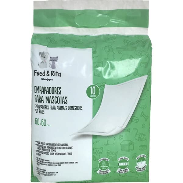 FRED&RITA Empapadores para mascotas medidas 60x60 cm envase 10 unidades