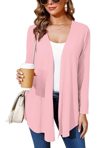 Image of Women's Lightweight Open Front Cardigans Casual Soft Drape Spring Summer Fall Cardigan S-3XL