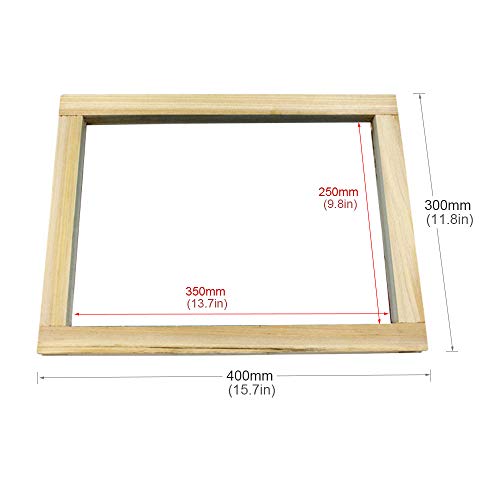 Gift2U Screen Printing Kit, Starter Kit, 10 x 14 Inch Wood Silk Screen Printing Frame with White Mesh, Screen Printing Squeegees, Plastic Scraper, Waterproof Inkjet Transparency Film - Thumbnail 5