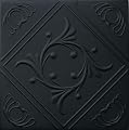 A La Maison Ceilings R02 Diamond Wreath Pre-Painted Foam Glue-up Ceiling Tile (259.2sq. ft./Case), Pack of 96, Black Matte