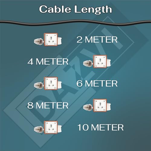 Image of Heavy Duty 16A Extension Board Power Strip with 3 Core 1.0 Sq.mm Cable & 6A-16A Converter | High Load 1100V Cord for Home Office EV Charging, Fridge, AC, Washing Machine (4 Meter)