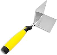 Desempenadeiras de Quina Evolution Aço Inox P/Acabamentos Com Massa Corrida Reboco Drywall Profissional - Amarelo