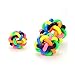 Anomidry Poof Play Ball for Dogs Colorful Bell, Knitting Ball, pet Toy, Elastic Ball, Large, Medium and Small Rainbow Rubber pet Ball (Color : A, Size : 5.5cm)