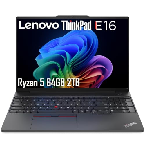 Image of Lenovo ThinkPad E16 Laptop, 16 inch FHD+, AMD Ryzen 5 7535U, 64GB DDR5, 2TB SSD