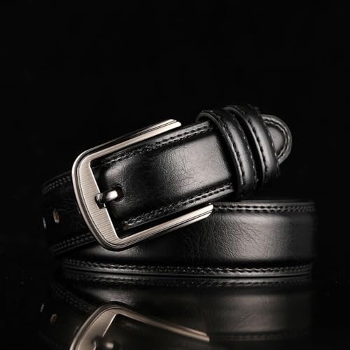 Pin Buckle Waistband Luxury Brand Trend Versatile Suit Trouser Belts Waist Decoration Man Business Leisure(black)