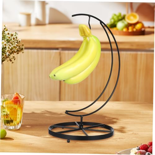 TOYANDONA Compact Metal Banana Hanger Stand with Ornament Hook for Kitchen Storage Space-saving Fruit Display Rack for Countertops Clean Iron Fruit Stand with Unique Aesthetic and - Image 4