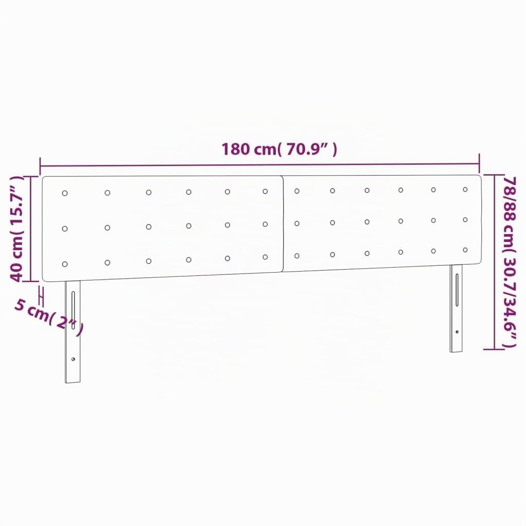 vidaXL Kopfteile Cappuccino-Braun 180x5x78/88 cm Kunstleder