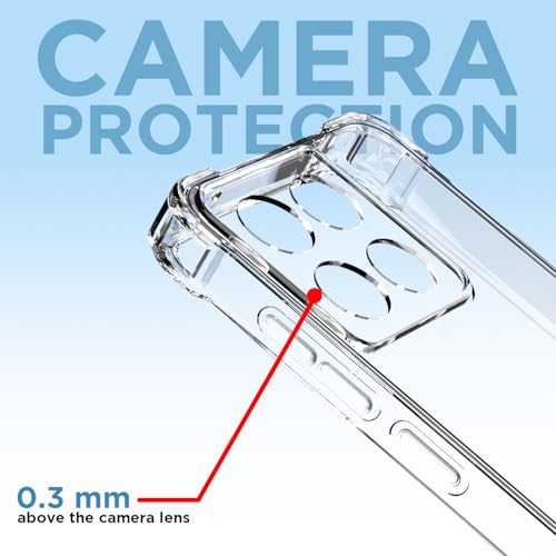 Image of Amazon Basics Back Cover for Moto Edge 60 Stylus 5G PC + TPU Clear Transparent Raised Edges Shockproof Protective Phone Bumper Case(Transparent)