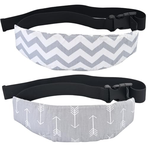 Image of Luckyiren Head Support for Baby Car Seat, Straps with Pillow Support Band, Neck Relief Headrest for Stroller, Slumber Sling Sleep Positioner for Toddler Infants Child Children Kids