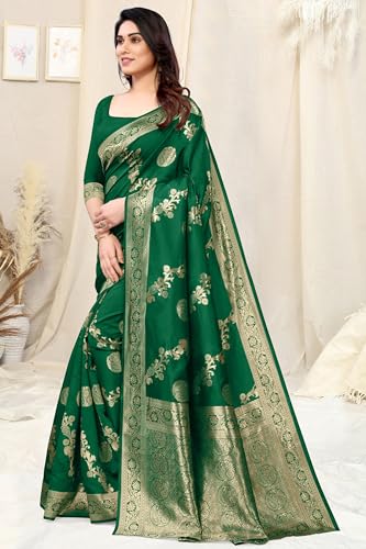 Image of MIRCHI FASHION Women Saree | Jacquard Banarasi Silk Woven Ethnic Motif Office Wear Sari