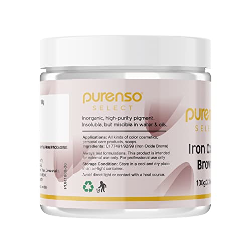 Image of Purenso Select - Iron Oxide Brown Powder, 100g I For Cosmetic, Polyurethane Resin, Art Clay and Flooring