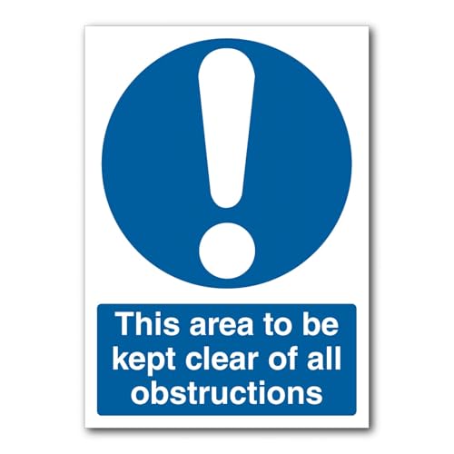 This Area To Be Kept Clear Of All Obstructions Sign Fire Door Mandatory Metal Tin Sign 8 x 12 inch for Industrial & Commercial Series