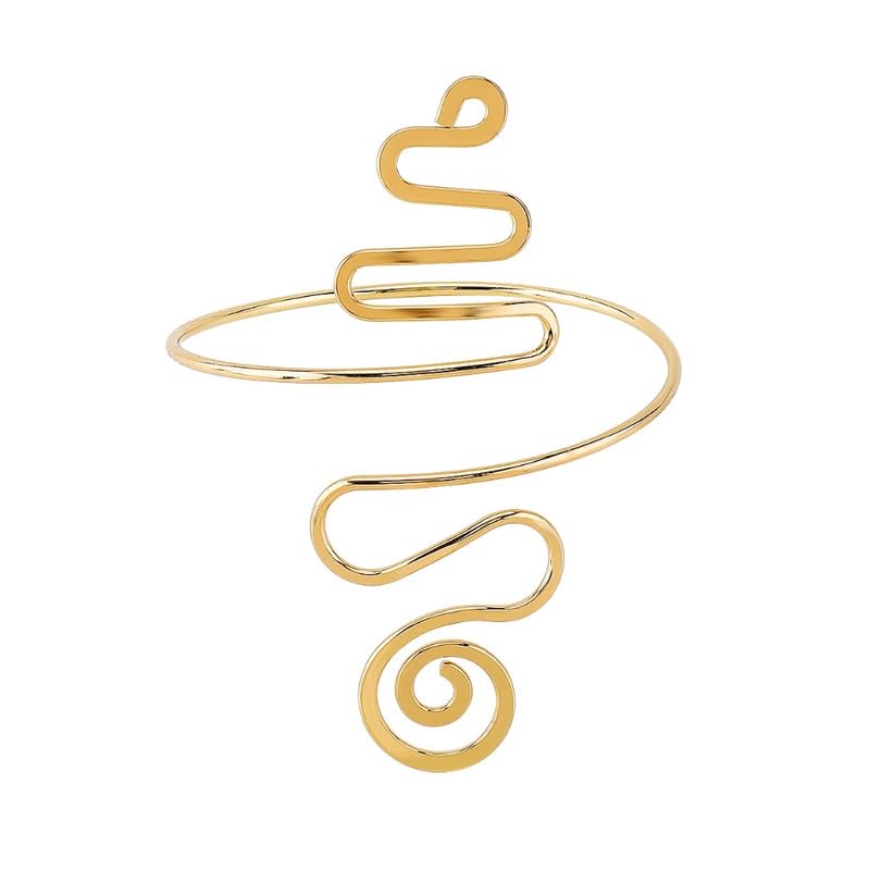 Spiral Metal Arm Ring for Women | Personalized Body Jewelry | Open Adjustable Bracelet-image-30