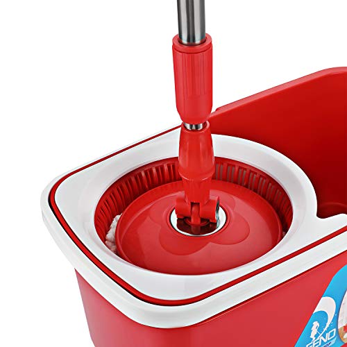 Cello-Kleeno-Easy-Clean-360-Degree-Plastic-Bucket-Spin-Mop-with-2-Refill-Red Cello Kleeno Easy Clean 360 Degree Plastic Bucket Spin Mop with 2-Refill (Red)